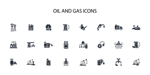 Oil and Gas icon set.vector.Editable stroke.linear style sign for use web design,logo.Symbol illustration.