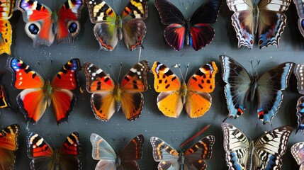 Describe the diverse colors and patterns found in butterfly wings. How do these colors and patterns serve as camouflage, warning signals, or mating displays