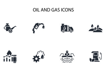 Oil and Gas icon set.vector.Editable stroke.linear style sign for use web design,logo.Symbol illustration.