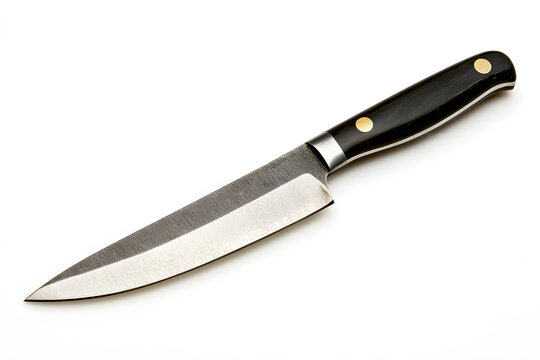 Sharp kitchen knife isolated on white background