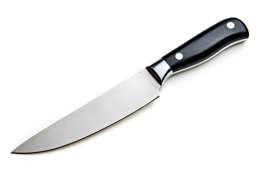 Sharp kitchen knife isolated on white background