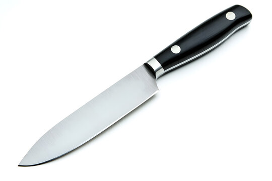 Sharp kitchen knife isolated on white background