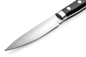 Sharp kitchen knife isolated on white background