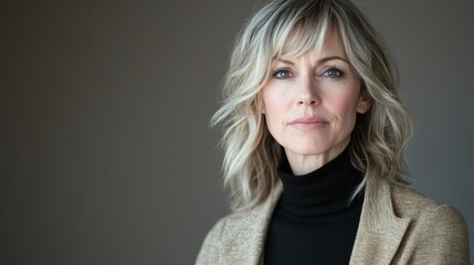 Fototapeta premium A thoughtful woman exudes beauty and depth, enveloped in soft light and shadows