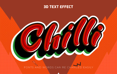 Chilli red 3d editable text effect style