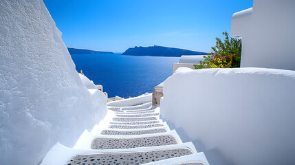 Obraz premium Beautiful wallpaper of Santorini Greece