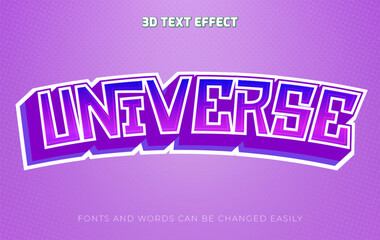 Universe velvet 3d editable text effect style