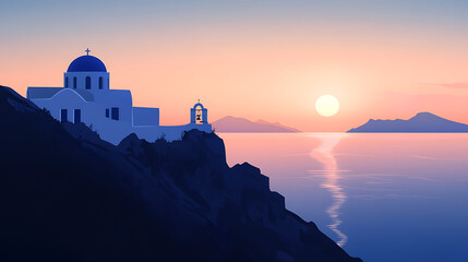 Obraz premium Beautiful wallpaper of Santorini Greece