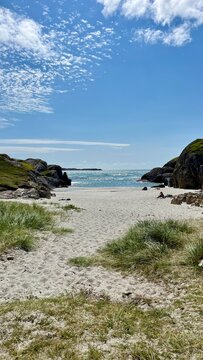 Ogna Sandy Beach and Sea. J&aelig;ren, Rogaland, Norway.