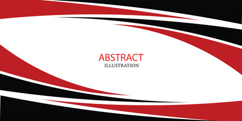abstract red and black lines background in white background with curves. vektor