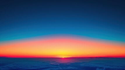 Fototapeta premium Breathtaking sunset over the horizon, showcasing vibrant colors blending seamlessly in the evening sky.