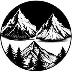 Obraz premium 2 mountain vector silhouette 