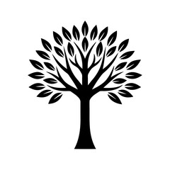 Obraz premium Minimalist Tree Icons Vector silhouette