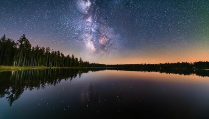 A breathtaking view of a vast, starry night sky with the Milky Way stretching majestically across the horizon, capturing the infinite beauty of the universe.