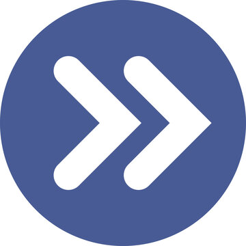 recommend clip art: Rewind right button. Round blue icon with arrows pointing right. Vector icon for applications, UI and web design