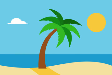 Sea beach vector illustration 
