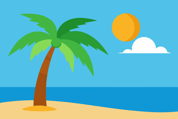 Sea beach vector illustration 