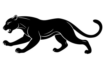 running panther icon vector silhouette
