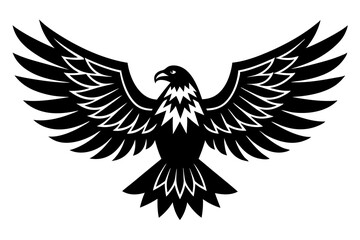 Patriotic Eagle vector silhouette on white background