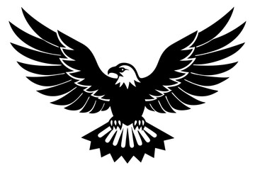 Patriotic Eagle vector silhouette on white background