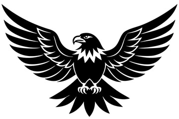 Patriotic Eagle vector silhouette on white background