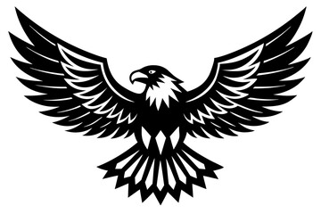 Obraz premium Patriotic Eagle vector silhouette on white background