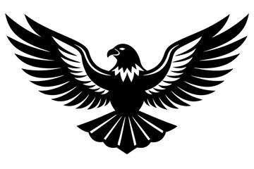 Obraz premium Patriotic Eagle vector silhouette on white background