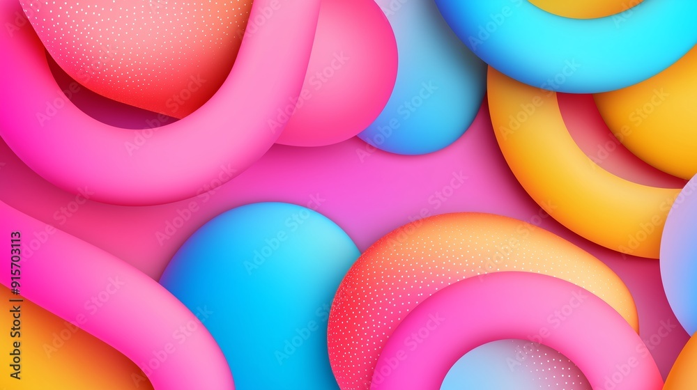 Wall mural a colorful abstract background with a pink and blue circle in the middle. the background is made up 
