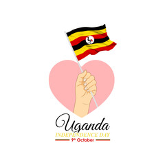 Vector illustration of Uganda Independence Day social media feed template