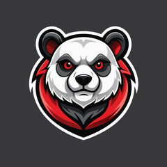 Aggressive Panda Mascot Logo Design with Modern illustration Concept Style for Badge, Emblem and T Shirt Printing