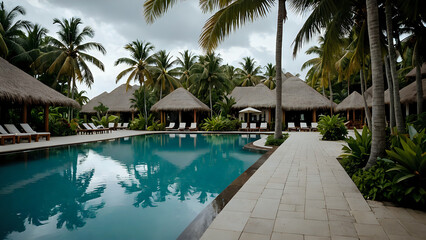 Obraz premium tropical resort pool