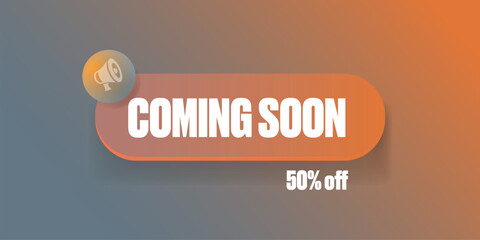 Obraz premium Super Coming soon banner or button on stylish modern background. Coming soon sign icon, poster, logo and sticker
