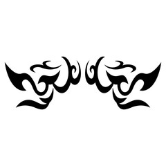 Obraz premium Tribal Tattoo Illustration. Y2k Streetwear Element. Vector Illustration in Abstract Design.