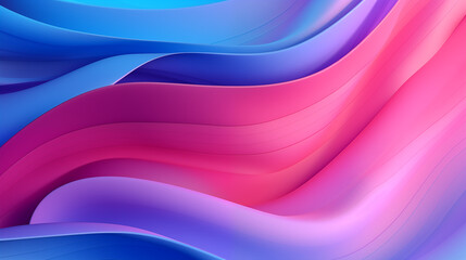 Fototapeta premium Vibrant abstract waves with smooth gradients of blue, pink, and purple flow gracefully in a modern digital design.