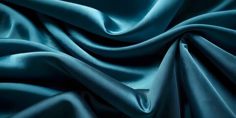 Fototapeta premium A close-up view of soft, flowing blue textile, showcasing its smooth texture and elegant draping, perfect for fashion and interior design projects.