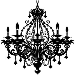 Chandelier silhouette vector illustration 