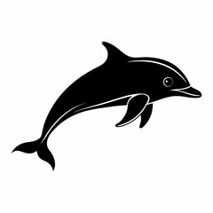 Fototapeta premium A realistic Dolphin silhouette vector art illustration
