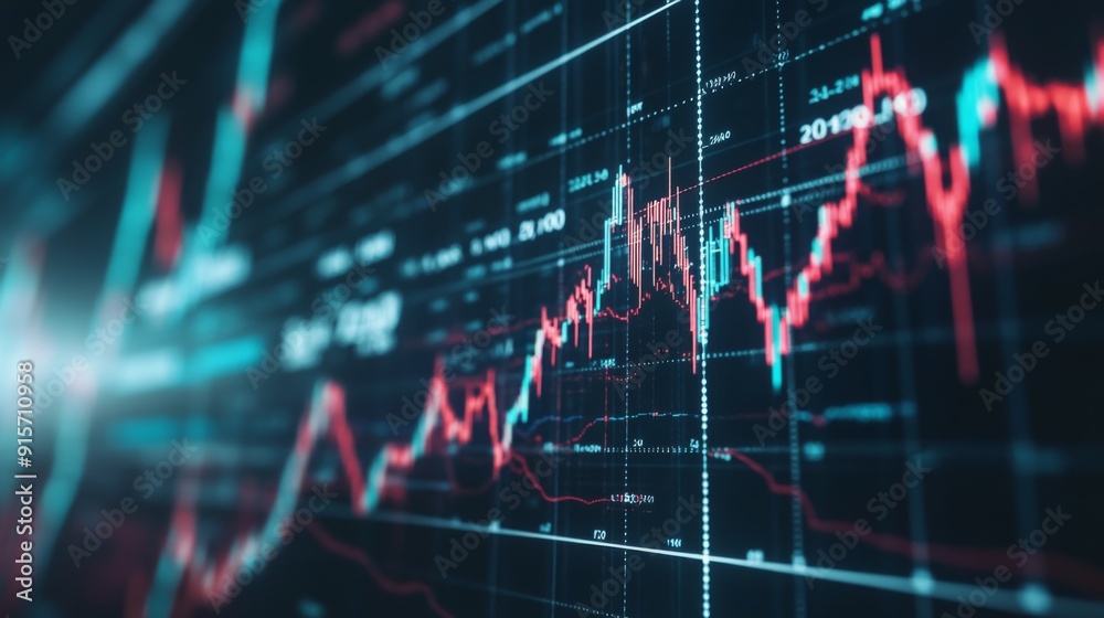 Leinwandbilder a detailed view of a stock chart on a digital dashboard, representing sophisticated financial tools 
