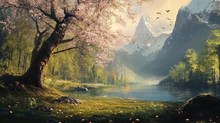 Serene landscapes in natural beauty