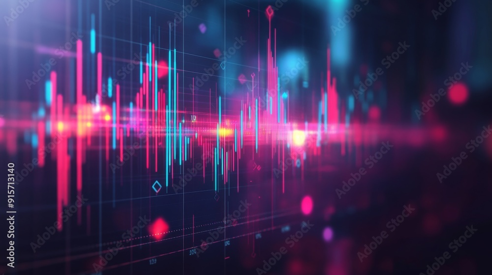 Poster a dynamic stock chart with arrows indicating buy and sell points, illustrating strategic investment 
