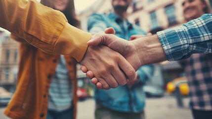 Close-up of Two Hands Shaking in a Handshake