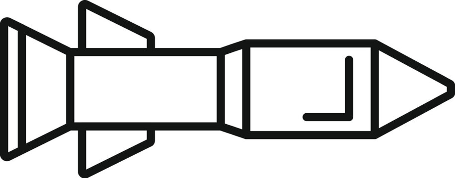 recommend clip art: Simple line art icon of a rocket missile flying through the air