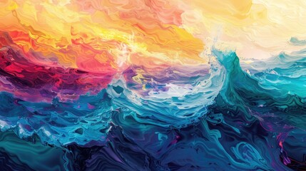 Smooth, flowing waves of color blending seamlessly