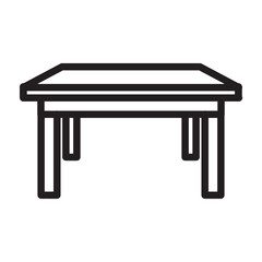 Center Table Vector Line Icon Design