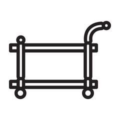 Tea Trolley Vector Line Icon Design