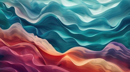 Obraz premium Smooth, flowing waves of color blending seamlessly