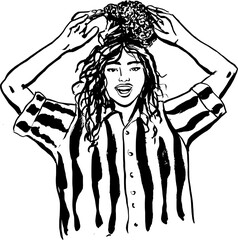 Locally grown vegetables. Food boho. Hand drawn minimal design. Perfect for wallpaper, template, banner, wall decor, print, postcard, cover. Vector sketch illustration