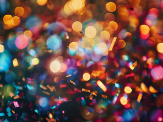 Naklejka premium Abstract Bokeh and Confetti Background