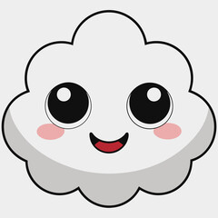 A fluffy cloud with tiny, happy eyes 