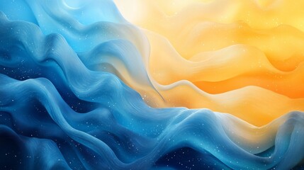 Obraz premium Abstract Blue and Yellow Wavy Texture Background with Copy Space Area for Ukraine Independence Day Backdrop Etc.